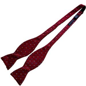 Saddlebred Silk Burgundy Polka Dot Bow Tie